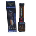 Tdplus Super Bright  Rechargeable Flashlight with COB*3+ Aluminum Lamp Head 18650 Lithium Battery 1200mAh 4 Step Button Switch V8 Port USB Charging Wire T59S New Arrival Aluminum Plastic Retractable Zoom. 