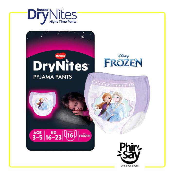 Huggies Dry Nites Pyjama Pants / Diapers - Girls- Age 3-5, 4-7, 8-15