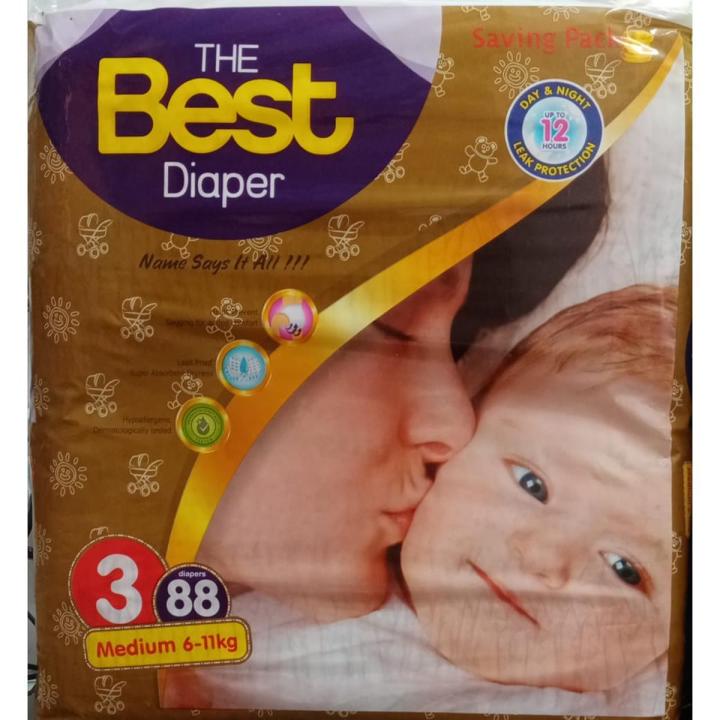 BEST BABY DIAPER SIZE 3-NO MEDIUM 6-11KG (88-PCS PACK)
