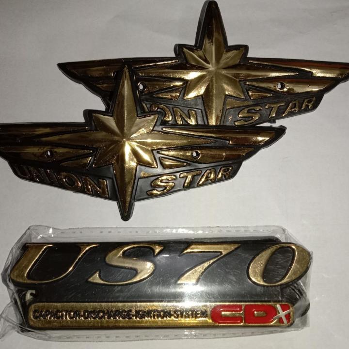 Union star 4 pieces monogram set for tenki tapa fuel tank local quality for bike union star motorcycle