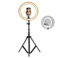 Energy - Ringlight 26cm LED 3 Color Mode Shades Dimmable with Mobile Phone Holder and 7ft Stand for Selfie Makeup Video Live Streaming. 