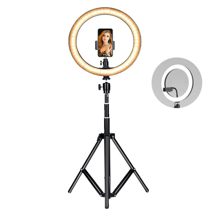 Energy - Ringlight 26cm LED 3 Color Mode Shades Dimmable with Mobile Phone Holder and 7ft Stand for Selfie Makeup Video Live Streaming