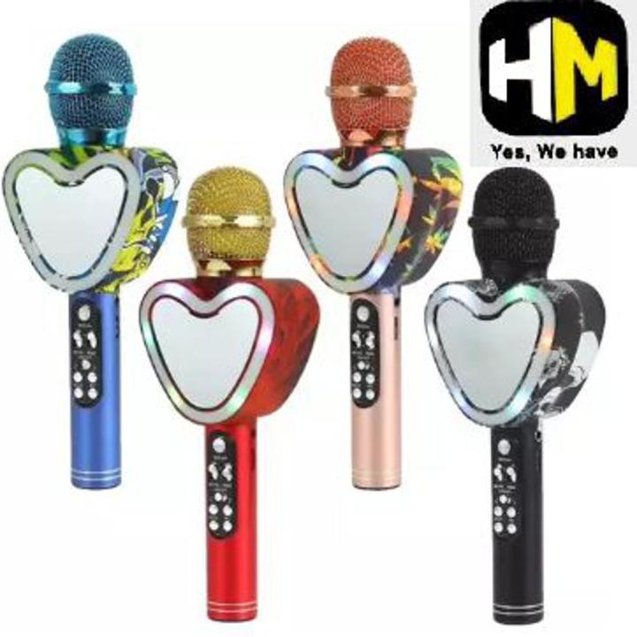 Q5 WS 858 Wireless Microphone Professional Light Heart Shape Mic Mobile Phone Karaoke KTV Wireless BT Microphones