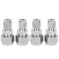 Double Ferrule Reducer Straight 4Pcs Stainless Steel Compression Fitting Double‑Ferrule Tube Adapter for Pipe. 