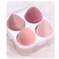 Random Design & Multicolor Women 4pcs Makeup Blender Cosmetic Puff Makeup Sponge With Storage Box For Professional. 