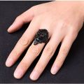 Shiny Non-Fade Red Eyes Lion Head Ring for Boys and Men - Stainless Steel Biker Punk Men's Rings For Boys - Stylish Fashion Jewelry Lion Ring for Men. 