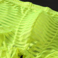 Men Boxer Underwear Boxers Sexy Stripe Mesh Transparent Briefs Ultra-Thin Silk. 