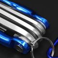 6 Pcs Pocket Allen Key | Folding Hex Wrench Set | Portable Hexagonal Screwdriver Allen Keys with Car Keychain | Metal Metric Hand Tool for Repair. 