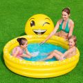 5 Ft+ Bestway Inflatable Summer Smile Spray Splash Play Swimming Pool For Kids Pool With 3 Ring Sidewall Printed Colorful Swimming Pool With Smiley Emoji Face Water Splash Kid Play Fun Party Game Indoor & Outdoor Picnic With Family Easy & Simple Code53081. 