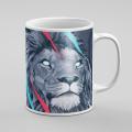 Coffee Mug / Tea Cup - Abstract Animated Lion - Mug With Art - SKINLEE-538-4-1. 