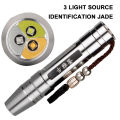 GB LED UV Flashlight Jade/Gemstone/Jewelry Identification Portable Flashlight White/Yellow/Purple 3-in-1 Light Colors. 