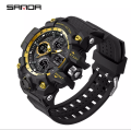 SANDA MC502 Multicolor Dual Time Quartz Digital Sport Military Watch | Waterproof & Shock-Resistant for Active Men. 