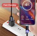 Original Magnetic Fast Charging Cable - Micro USB Android - iPhne - Type C - Braided LED Fast Charging Cable - Black. 