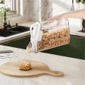 Rice Grain Dispenser Acrylic Storage Jar Moisture-proof Self Sealing Dry Food Container Cup Measuring Display Kitchen Accessories ,Capacity 2L & 1.8L (Assorted Colors). 