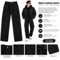 Black Baggy Cargo Jeans for Men & Boys – Loose Fit Multi-Pocket Denim Trousers. 