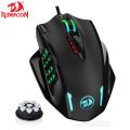 Redragon M908 IMPACT 12400 DPI RGB Gaming Mouse 19 Programmable Buttons Laser Wired MMO. 