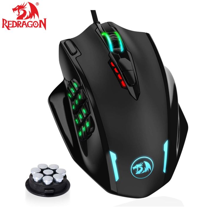 Redragon%20M908%20IMPACT%2012400%20DPI%20RGB%20Gaming%20Mouse%2019%20Programmable%20Buttons%20Laser%20Wired%20MMO%20-%20Image%202