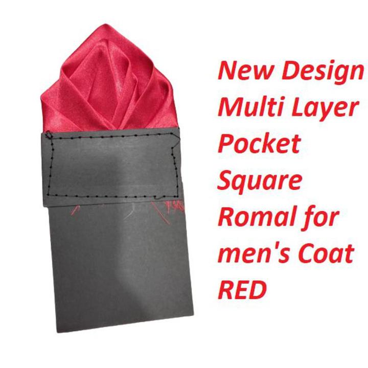 New Design Multi Layer Pocket Square Romal for men's Coat RED