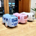 Cute Bus Shaped Water Bottle With Straw 500ml Toy Car Bottle. 