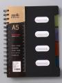Spiral Notebook with Dividers – Smooth Writing Premium Thickened Pages, Coil Ring, Black Color, A5/B5 Notebook Planner. 