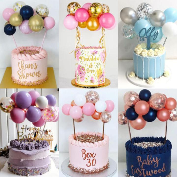 Happy birthday Decoration Cake Decor Assorted Confetti Balloons Cake Topper for happy birthday engagement congratulation bride to be wedding anniversary nikkha Birthday accessories happy birthday balloon