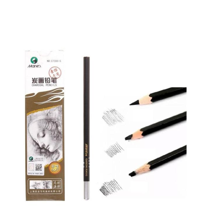 Marie's Artist Charcoal Pencils for Drawing and Sketching Pack of 3