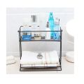 Heavy Duty 2 Tier Bathroom Washroom Accessories Storage Metal Wire Shelf Rack Organizer. 