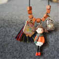 【Aesth Diary Store】8SEASONS Handmade Beads Necklace Girl Owl Necklace Jewelry 100*2.2cm, 1 Piece. 