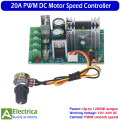 10A/20A DC Motor Speed Controller Module – Adjustable Fan Regulator with Knob, PWM Controller for DIY Circuits by Electrica. 