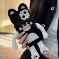 Funny 3D Cute Plush Black Cat Phone Case For iPhone 14 Plus 11 12 13 Pro Max Soft Cover Kawaii Cartoon Cases For 14 Pro Funda. 