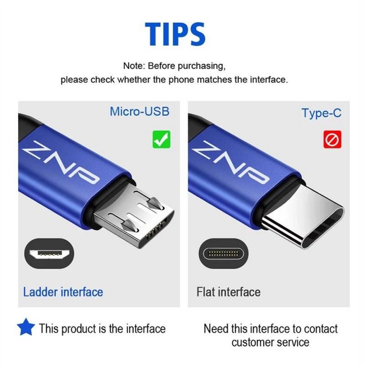 ZNP 1m  Micro USB Cable Fast Charging For Xiaomi Redmi Note 5 Pro Android Mobile Phone Data Cable for Samsung S7 Micro Charger