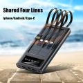 Sovo SPB-619 10000mAh Power Bank | 4-in-1 Built-in Charging Cables | Fast Charging Portable Charger | Universal Compatibility for Android & iOS. 