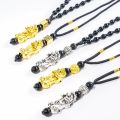 Gold Color Pixiu Brave Troops Strand Temperature Change Color Lucky Energy Pendant Necklace Men Or Women. 