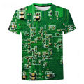 3D printed circuit board graphic t shirt for men summer casual T-shirt casual electronic chip creative tee shirts women gym tops. 