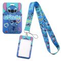 Blue Alien Stitch Bank Card Phone Strap Neck Strap ID Card Keychain Phone Lanyard Stitch Lanyard Card Holder Badge Holder. 