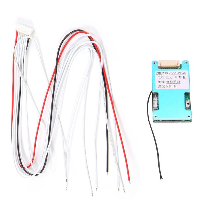 BMS 7S 24V Lithium Battery Protection Board 18650 Balancer BMS Power Bank Charging for Motorcycle Scooter(25A)