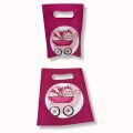 BABY GIRL THEME FABRIC MATERIAL GOODY BAGS ( PACK OF 10 ) BIRTHDAY DECORATION SET. 
