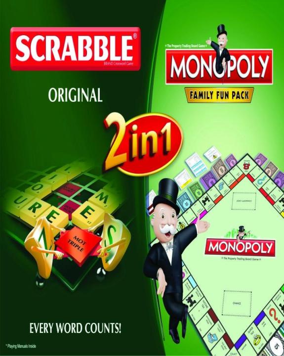Scrabble+Monopoly 2 In 1