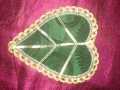 1pcs Green Pan Patta for Mayon Mehndi  Rasam bridal Groom  Mayoon Rasm e Hina Leaf for Girl Boy Women Men  Mayoon Beautiful soft Velvet Paan patta. 