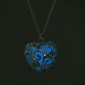 Vienkim Glow In The Dark Necklace Moon Square Heart Necklaces For Woman Water Drop Pendant Night Fluorescence Light. 