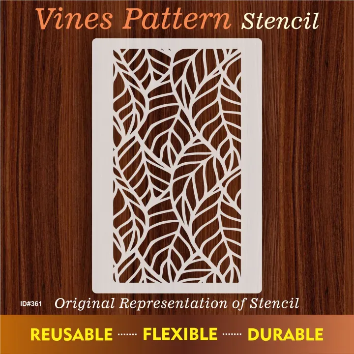 leaf%20%20pattren%20%20Reusable%20Stencil%20For%20wall%20Painting%20Art%20DIY%20Home%20Decor,%20Album%20Crafts%20and%20Canvas%20-%20Image%202