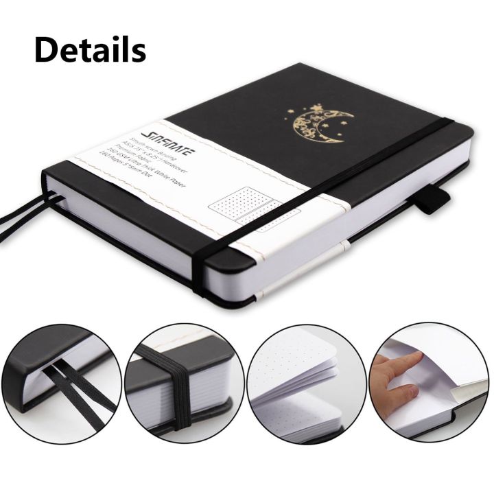 "A5%20Dotted%20Notebook%20%7C%20with%20100%20GSM%20PU%20Leather%20Cover%20%7C%20Great%20for%20Writing,%20Planning,%20and%20School%20or%20Office%20Needs"%20-%20Image%204