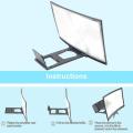 10-Inch 3D HD Mobile Phone Screen Magnifier with Audio Amplifier, Foldable Bracket. 
