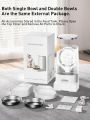 ROJECO Automatic Cat Feeders for 2 Cats, 4L Cat Food Dispenser with APP Control, Double Stainless Steel Bowls, Dual Power Supply and Low Food Alarms, 2.4GHz Wi-Fi Enabled Pet Feeder for Cats and Dogs. 