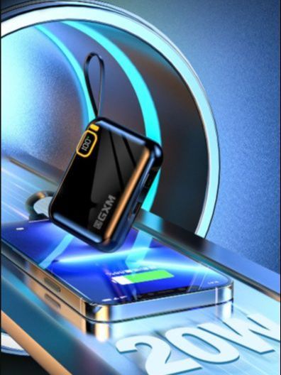 Cherry Tech Mini Power Bank (ATM card Size 10,000MAh) 22.5W fast Charging Built in Cable supermestic  Power Bank