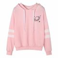Pink Planet Printed Fleece Full Sleeves Pull Over Hoodie For Women. 