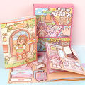 Small mochi no-cut quiet book boys and girls three-dimensional book handmade diy dress up handbook material sticker painting. 