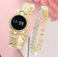 Diamond Touch Screen LED Watch for Ladies –Jewellery For Girls Style in Stainless Steel Chain Digital Wristwatch for Women's – Stylish Fashion Watch For Girls With Bracelet in Silver Stone Round & Square Dial Shape For Gift. 