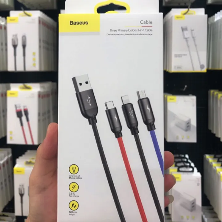 BASEUS%203-In-1%20Charging%20Cable%20-%20Rapid%20Series%20USB%20To%20Micro/Lightning/Type-C%20Nylon%20Braided%20Cable%20-%203.5A%20-%201.2m%20-%20Image%205