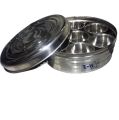 7 Partitions Large Spices Container Round Box Stainless Steel. 